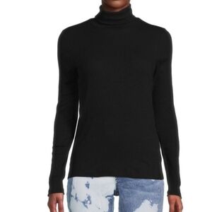 NWT ATM Ribbed Knit Turtle Neck Top Black Size Medium